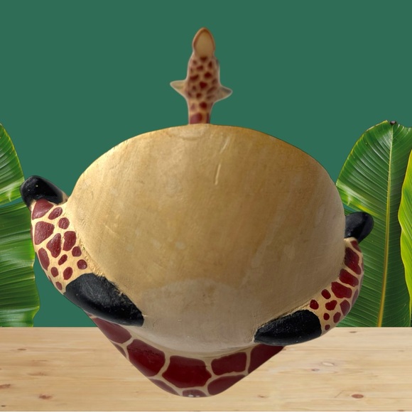 Painted Wood Giraffe Jewelry Ring Dish - Picture 8 of 8